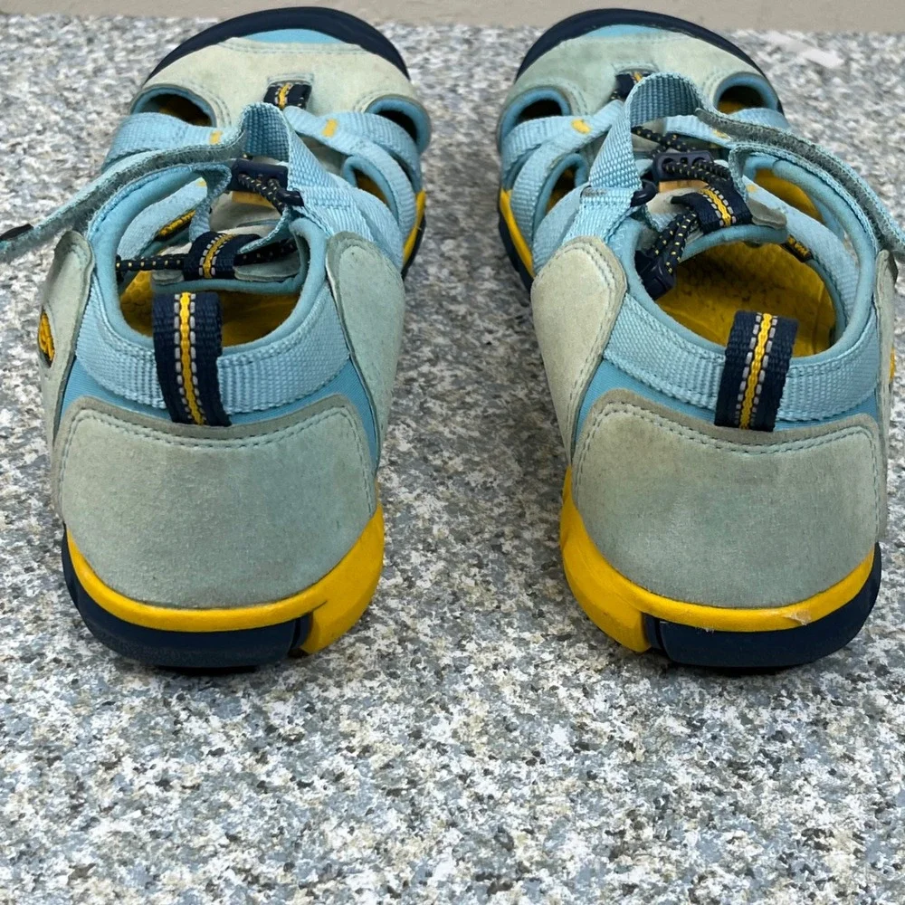 KEEN Sandals Seacamp II CNX Youth 7 Blue Yellow Washable Water Shoes Hiking